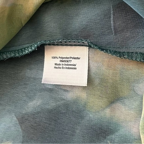 ANA anew approach abstract multicolor blouse top flared sleeves cold shoulder PM - Picture 9 of 12